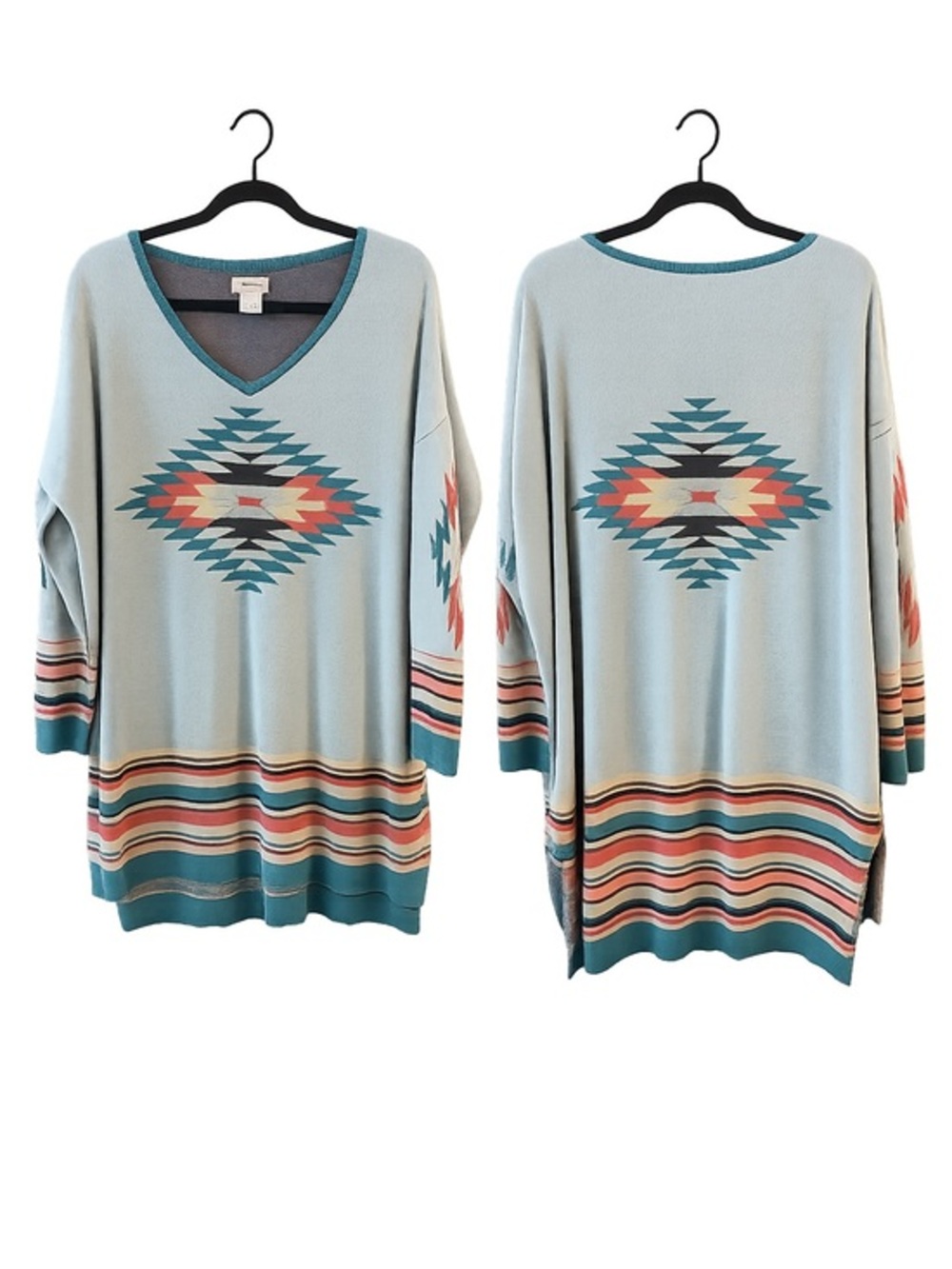 Tasha Polizzi Collection Aztec Southwestern Cotton Tunic Sweater M